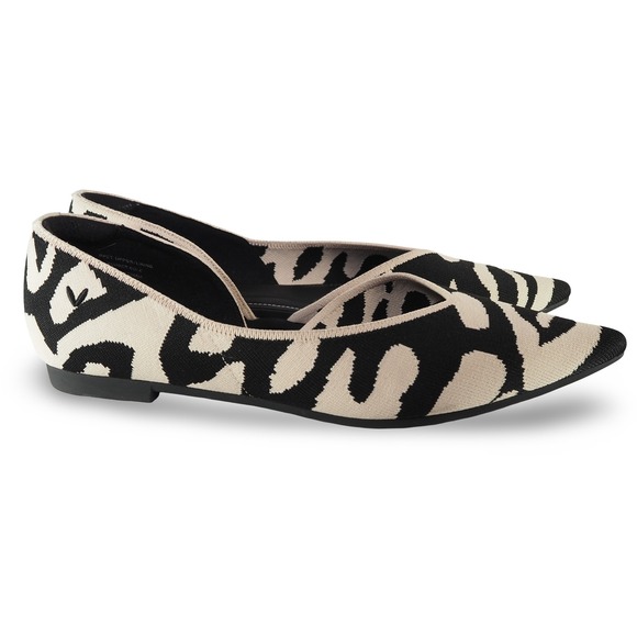 Vivaia Melia Pointed-Toe D'Orsay Flats Women 10.5 Ecru Tiger Print Sustainable - Picture 4 of 11